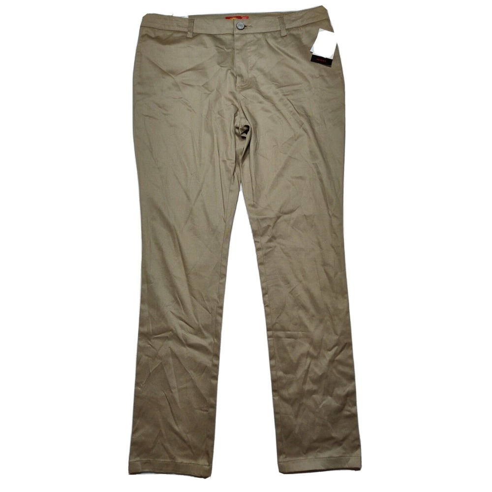 Dickies Women Junior‎ Size 15 Skinny Mid Rise Stretch Khaki Pants NEW